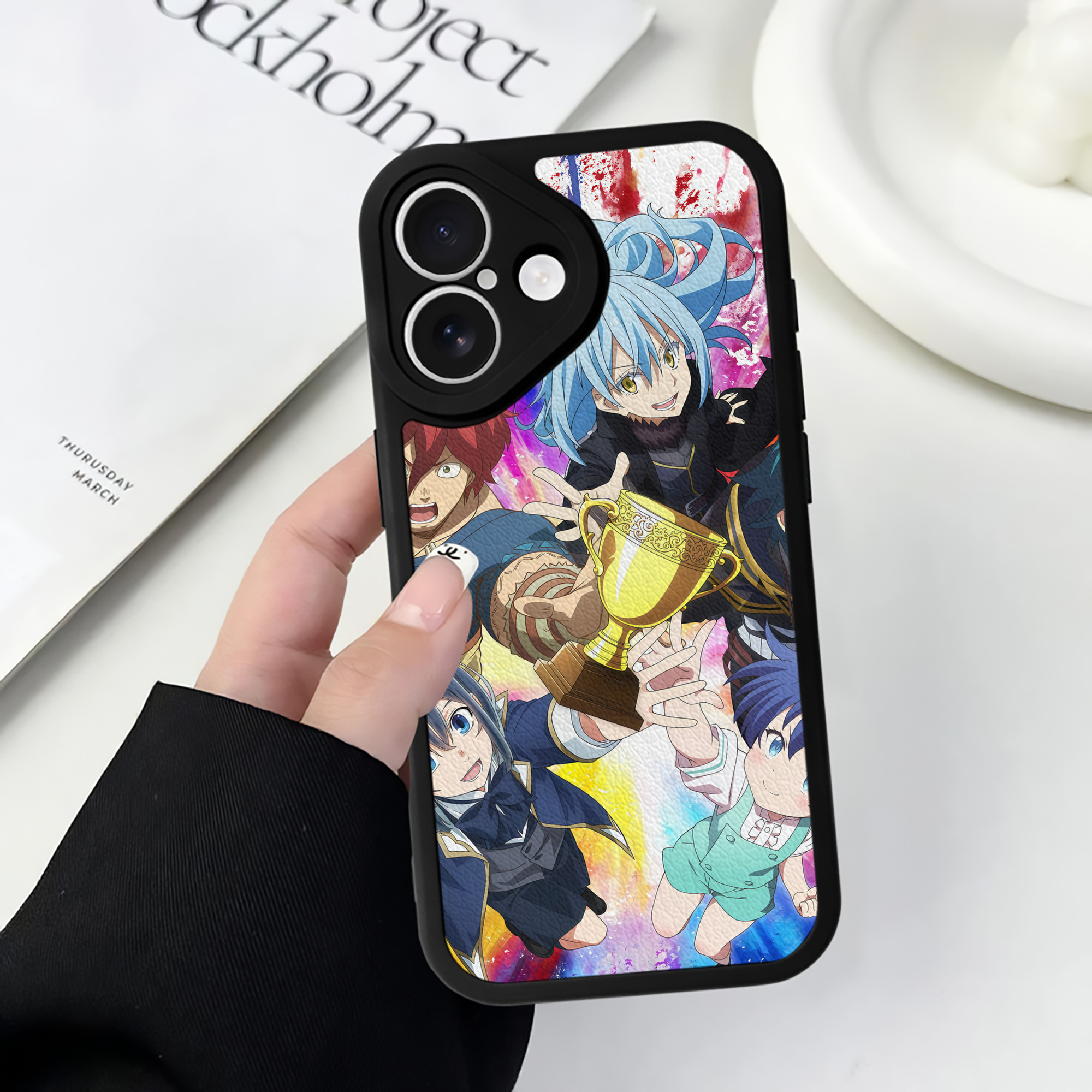 （画像用） 転スラ Regarding Reincarnated to Slime 【iPhone 16シリーズ対応】シリコンスマホケース（レザー調） 材質：シリコン